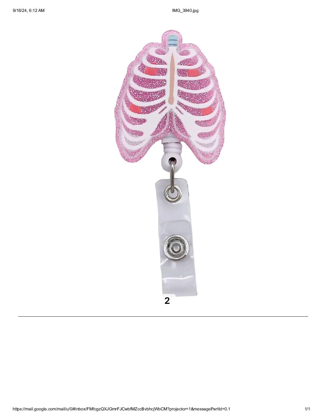 Glitter Acrylic Plastic  Badge Holder for Healthcare workers