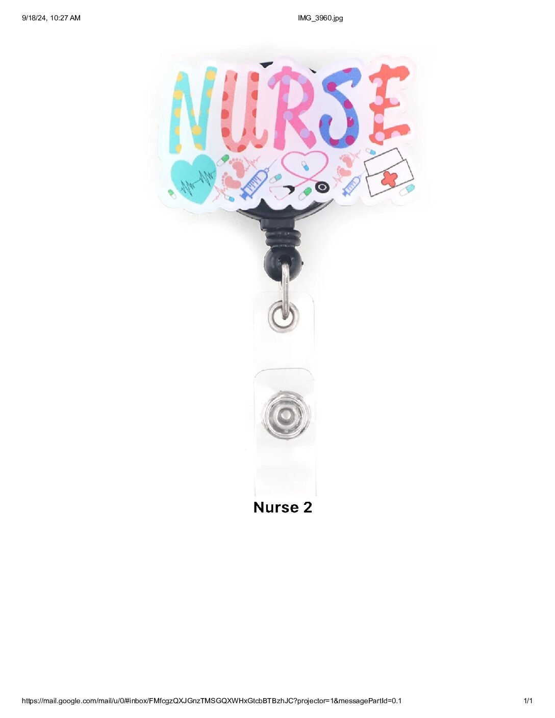 Retractable Plastic  Badge Holder for Healthcare workers