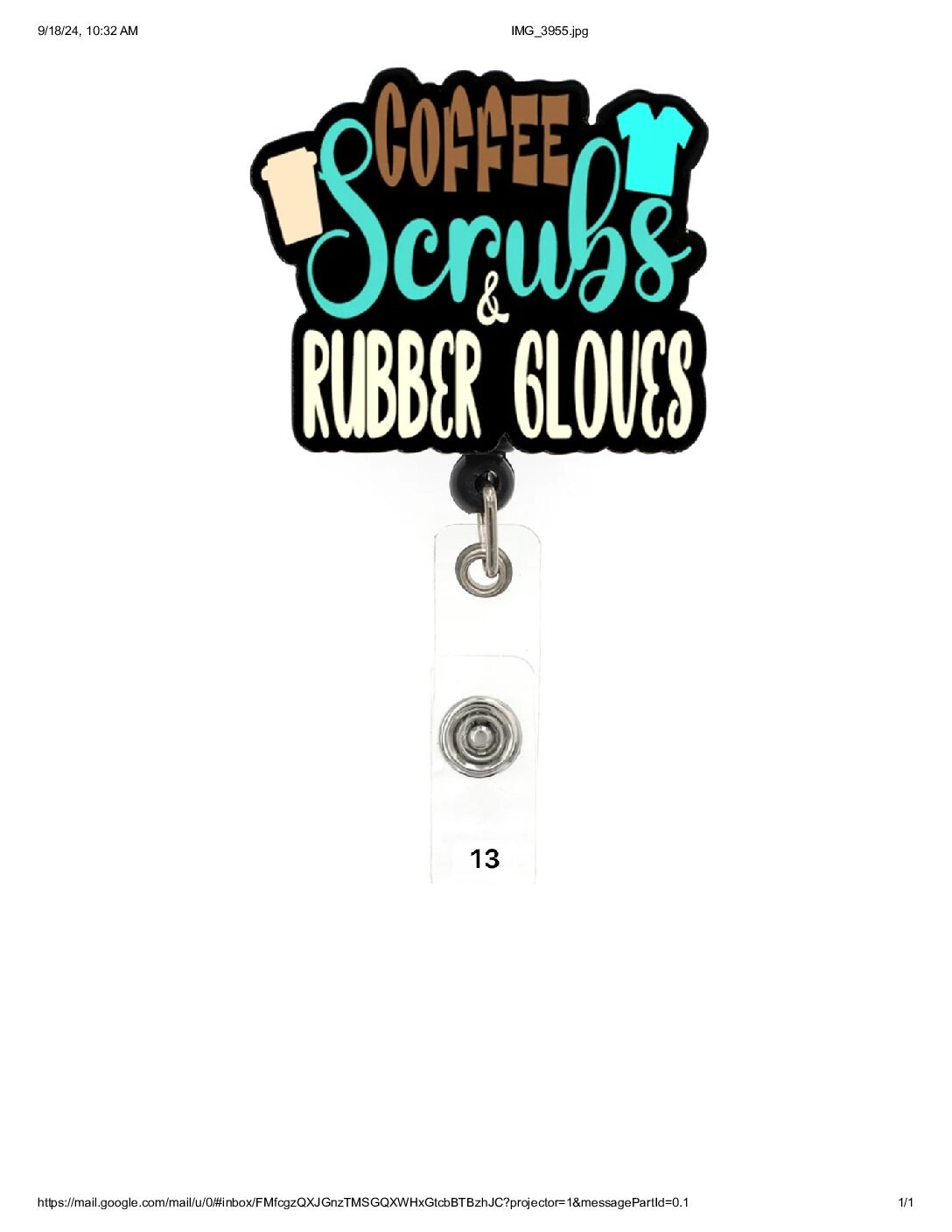 Retractable Plastic  Badge Holder for Healthcare workers