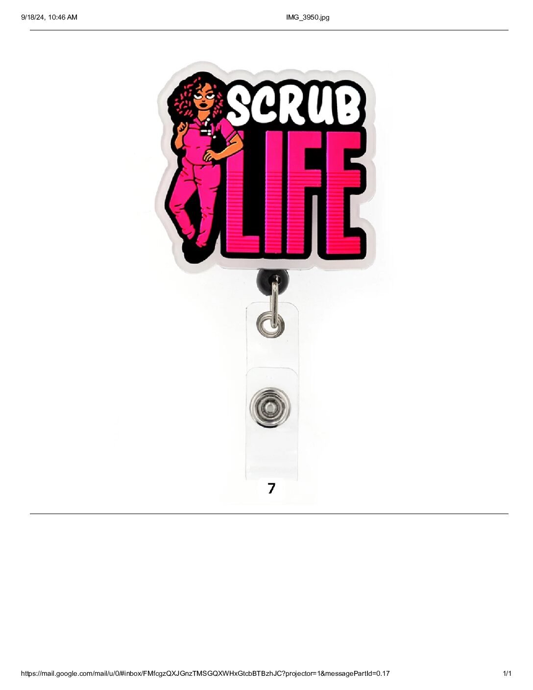 Retractable Plastic  Badge Holder for Healthcare workers