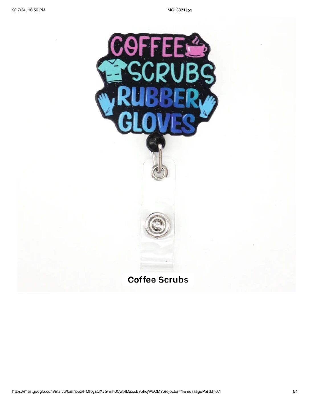 Glitter Acrylic Plastic Nurse Accessories Badge Holder